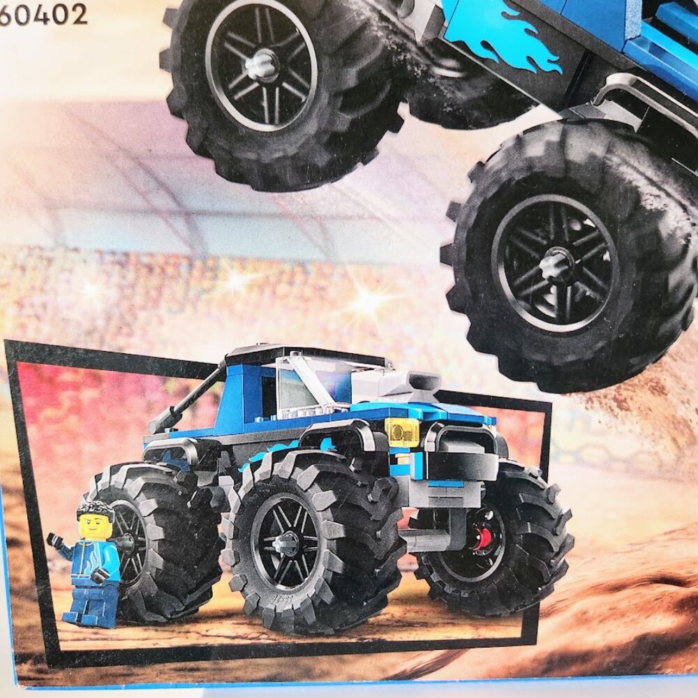 NEW LEGO CITY BLUE MONSTER TRUCK Off Road Car 60402 with Minifigure Driver 148 P - Picture 4 of 7